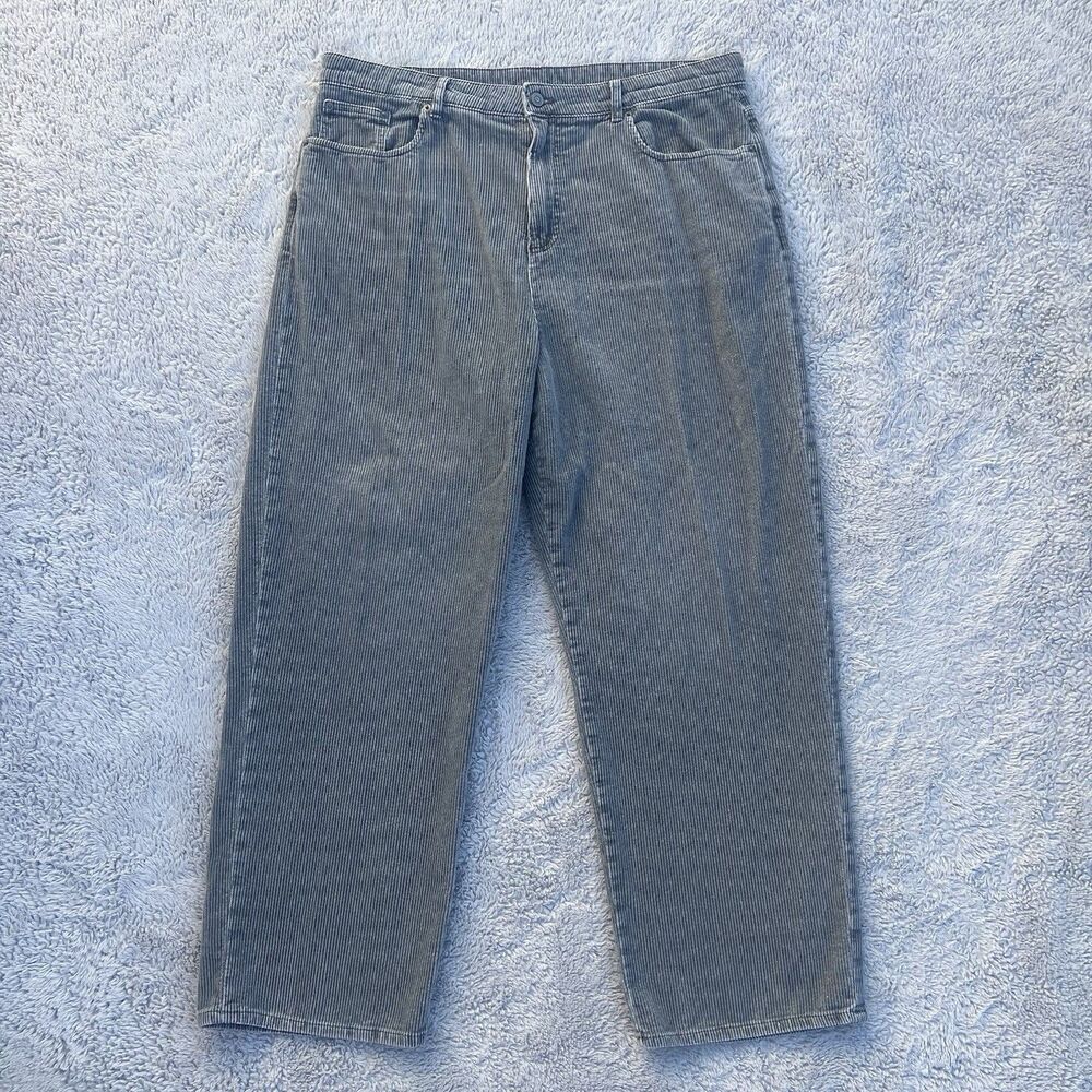 ZARA Men’s Relaxed Baggy Straight Fit Corduroy Pants Gray 36X30 100% Cotton